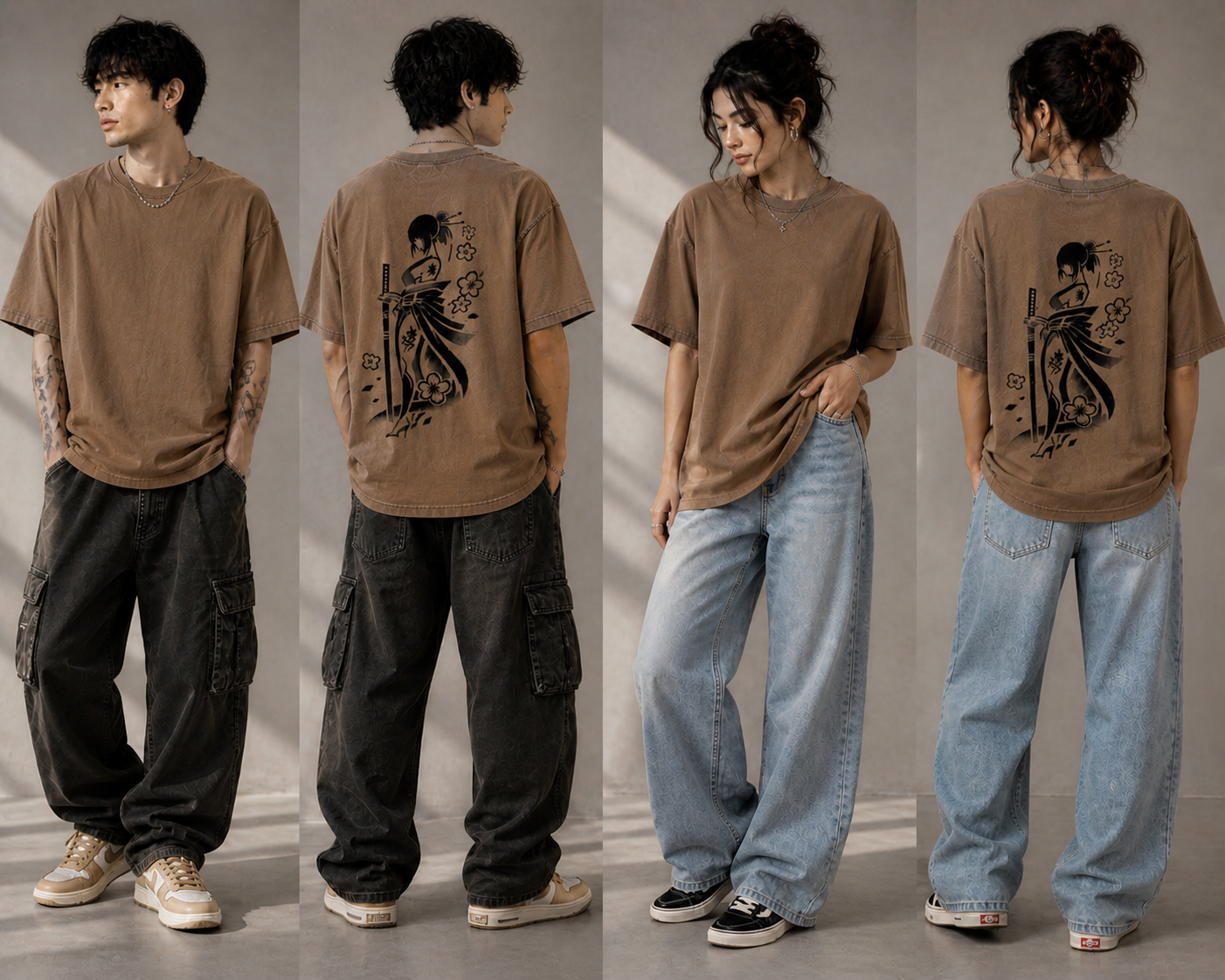 Kitana Woman Acid Wash Drop Shoulder T Shirt