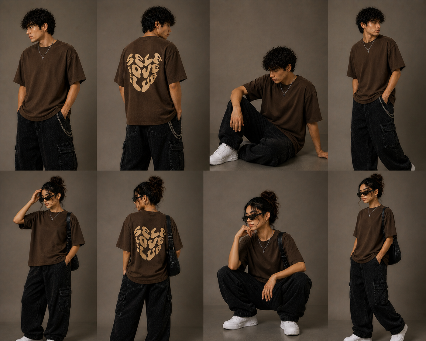 Self Love Club Acid Wash Drop Shoulder T Shirt