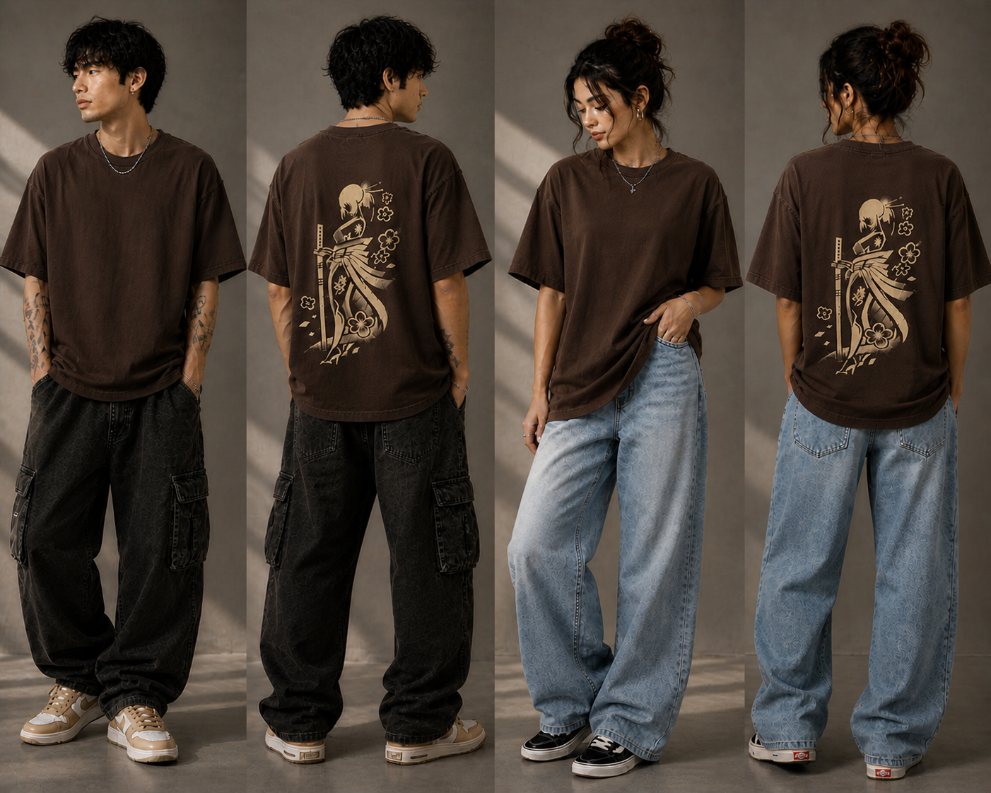 Kitana Woman Acid Wash Drop Shoulder T Shirt